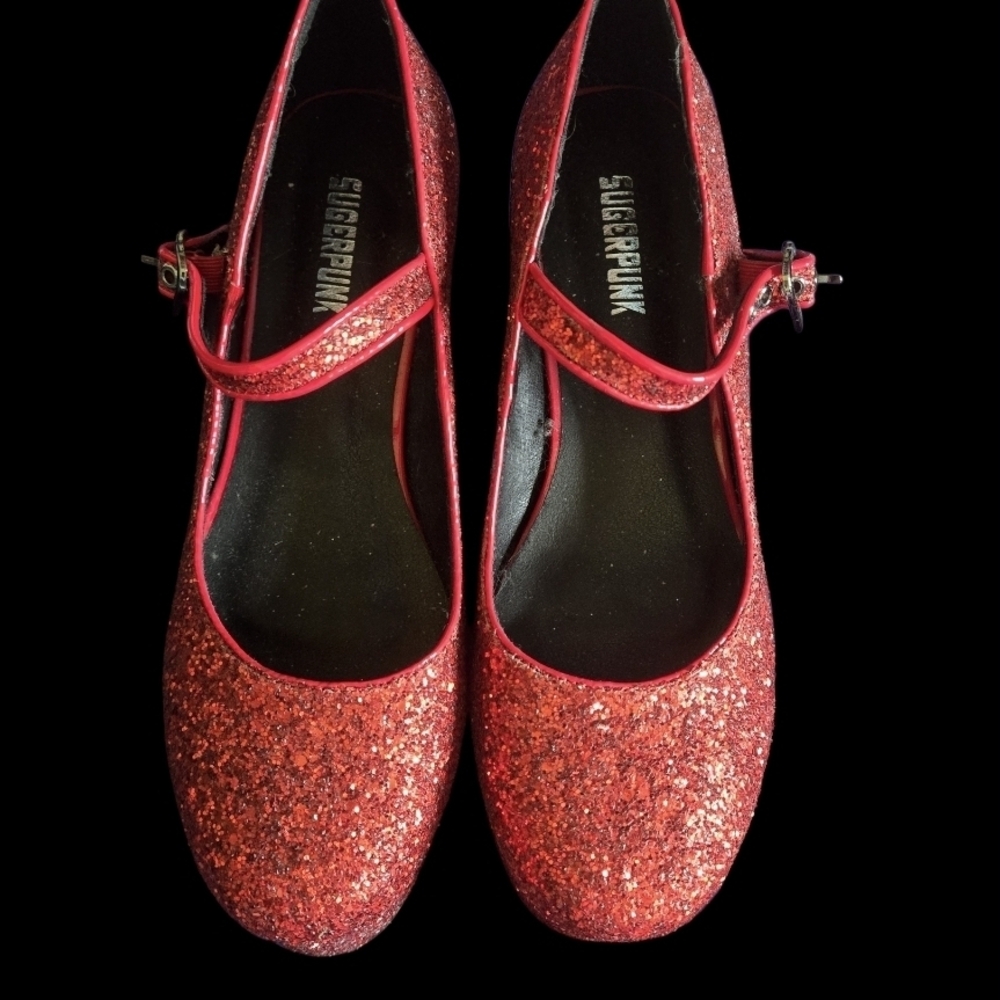 Women's Sparkling Red Platform Shoes